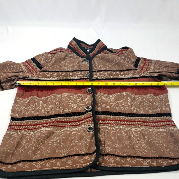 3/$25 Womens Kurta Blouse Collared Button Down Shirt L - Picture 11 of 12